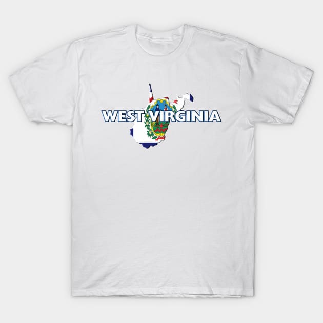 West Virginia Colored State T-Shirt by m2inspiration